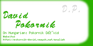 david pokornik business card